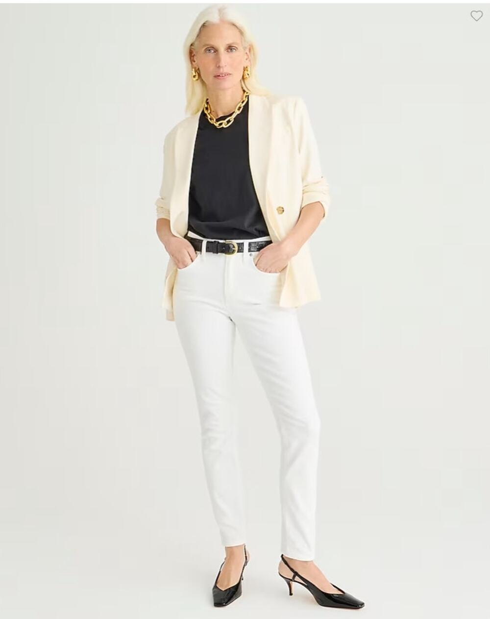 J.Crew 9" Toothpick Jean White Size 26 Mid Rise Cropped NWT BQ310